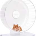 Niteangel Super-Silent Hamster Exercise Wheels: - Quiet Spinner Hamster Running Wheels with Adjustable Stand for Hamsters Gerbils Mice Or Other Small Animals (L, White)