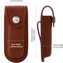 Pocket Knife Sheath, 4" Folding Pocket EDC Knife Case, Portable Pouch Knife Leather Holster with Snap Closure and Belt Loop, Accessory for Outdoor Climbing, Camping, Cycling and Hiking, Brown
