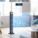 Dreo Tower Fan for Bedroom, 5 Speeds, 4 Modes with 26ft/s Standing Fan, 90 Oscillating Fans for Indoors, 12H & 28dB Quiet Timer, Remote Control, Touch, 40" Bladeless Floor Fan for Home Office, Black