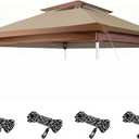 Replacement Canopy Top Compatible with Lazy Buddy 12x12 Gazebo, Canopy Cover Only,(Beige Brown)