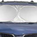 Extra Jumbo Car Windshield Sunshade (70.9" x 39.4"), Fits Extra Large Windshields in Minivans, Cars, Trucks
