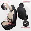 FREESOO Car Seat Covers Full Set Faux Leather Universal Fit Black Beige