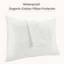 Bioweaves Organic Cotton Jersey Knit Waterproof Pillow Protector Covers with Zipper Closure GOTS Certified Soft & Quite Pillow Encasement Queen Size, 20 x 30 inches, Set of 2