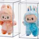 STORi Clear Plastic Stackable Display Case with Lid, Set of 2, Store Figurines, and Plush Collectibles, Box for Action Figures, Made in USA