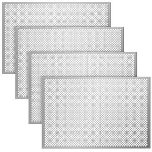 Gisafai 4 Pcs Cloverleaf Aluminum Sheet 2 Feet by 3 Feet Perforated Metal Sheets 0.02 Inch Thick Metal Mesh Aluminum Sheet Decorative for Indoor Outdoor (Silver)