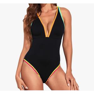 Women's One Piece Swimsuits Tummy Control High Waisted Tie-Dye Monokini Bathing Suit, Size: M