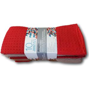 Town & Country Microfiber Kitchen Towels 10 Pack, Scarlett and Waffle