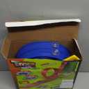 Flexible Race Track Toys for Kids: 20 Ft Flex Race Car Ramp Track with Suction Cups - Rolls Up Portable DIY Racetrack with 4 Racing Cars- Birthday Gifts for Boys Girls Ages 3+ (Dark Blue)