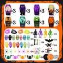 24 Pack DIY Halloween Coffin Treat Boxes  290 Pcs Party Favors with Assorted Toys, Build Your Own Spooky Goodie Bags,Halloween Candy Bags,Gift Basket Stuffers for Kids,No Candy Included