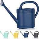 2 Gallon Watering Can for Indoor Plants, Garden Watering Cans for Outdoor Plant House Flower, Modern Plant Watering Can Large Long Spout with Sprinkler Head (Dark Blue)