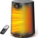 GiveBest Space Heater, Electric Portable Heaters for Indoor Use with Thermostat and Remote, 70Oscillation, Digital Display, 12H Timer, 1500W PTC Ceramic Fast Safety Heat for Office Bedroom Home Desk (Black)