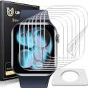 UniqueMe 8 Pack for Apple Watch Series 11/10 Screen Protector 46mm - [Strong Asorption] [Flexible TPU Not Glass][Non-Bubbles] iWatch Anti-Scratch Protection HD Clear Cover Soft Film (Transparent)