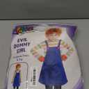 fun shack Kids Evil Doll Costume Childrens Possessed Horror Movie Dummy Dress Outfit (X-Large, Blue)