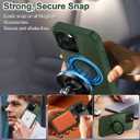 Lamcase for iPhone 16 Pro Max Case, Compatible with MagSafe, with Privacy Screen Protectors X2, [Magnetic Invisible Stand] [Camera Protection] Shockproof Slim Translucent Matte Phone Case, Green