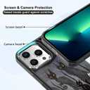 Vintage Scary Halloween Black Cat Phone Case Fit for iPhone 13 Pro Shockproof Designed Funky Art Cute Print Phone Case Cover for Boy Girl Men Women