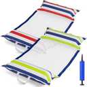 Jasonwell Inflatable Pool Hammock Float - 2 Pack Water Hammock Pool Floaties Multi-Purpose (Saddle Lounge Chair Drifter) 4 in 1 Lake Beach Floating Loungers Swimming Pool Floats Toys for Adults