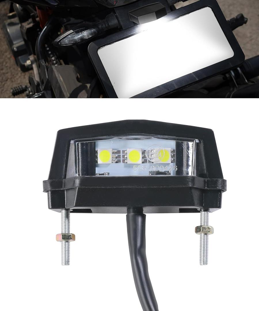 Motorcycle License Plate Light,Car Accessories Universal Led License Plate Light,Motorcycle Tail Light,Waterproof 6K Tail Light License Plate Mount Brake Lamp,Suitable for Most Motorcycles