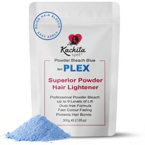 Kachita Spell Professional Blue Hair Bleach Lightener with Plex Technology, Up to 9 Levels of Lift Bleach Powder & Hair Decolorization for Highlights, Blonde, Balayage, Dust Free, 1.1 Lbs