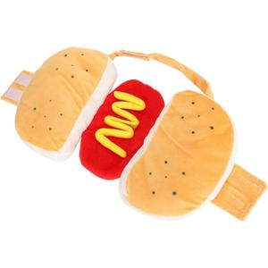 Hot Dog Costume for Dog, Cotton Yellow Halloween Pet Clothes Food Hot Dog Outfits Cosplay Dog Halloween Costume Dog Clothes for Small Medium Large Dogs Cats Puppy Funny Dress Up