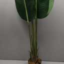 4FT Artificial Bird of Paradise Plant, Lifelike Faux Tropical Tree with 10 Lush Banana Leaves, Tall Artificial Plants Indoor for Living Room Bedroom Decor, Black Pot(4FT)