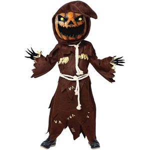 Spooktacular Creations Scary Scarecrow Costume for Kids, Halloween Costume for Boys w/Pumpkin Head, Pumpkin Outfit for Boys, S