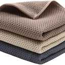 Mia'sDream Cotton Hand Face Head Towel Waffle Weave Kitchen Tea Towel Dish Towels, Soft and Absorbent Bath Guest Gym Towel Washcloths, 13inch x 28inch, 6 Pack (Multi Color)
