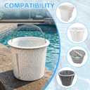 Heavy Duty 8 Inch Skimmer Basket for Pentair 85014500 & S200 Pool Skimmers - Built-in Weight, Stainless Steel Handle with Rubber Grip