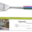 Berglander Spatula, Stainless Steel Rainbow Handle Slotted Turner, Kitchen Colorful Handle Spatulas With Titanium Plating, Spatula For Cooking, Barbeque Turner, BBQ Spatulas (Rainbow Handle) Pack of 2