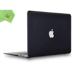 MacBook Air 13 inch Case, UESWILL Smooth Soft-Touch Matte Hard Shell Case Cover for 2008-2017 MacBook Air 13 inch (Model A1466 / A1369) + Microfibre Cleaning Cloth, Black (2010-2017 MacBook Air 13" (A1466/A1369))