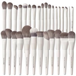 30 Pcs Pro Grade Makeup Brushes Set with Dense Ultra Soft Bristle, Elegant Design Luxury Makeup Brushes for Foundation, Face Blending Powder, Contour, Bronzer, Highlight, Concealer, Eyeshadow