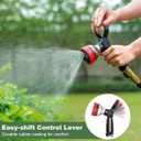FANHAO Fireman Style Garden Hose Nozzle, Heavy Duty All-Metal Fire Water Nozzle with 9 Spray Patterns, High Power Hose Sprayer Nozzle with Lever Control for Car Washing, Garden & Pets Showering