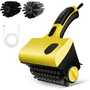Electric Grill Brush with Liquid Box, Cordless Rechargeable Barbecue Grill Cleaner, 2-Speed, 360 Rotating Cleaning Brush with Replacement Bristles