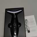 7 Color Galvanic Machines - Red Light Therapy for Face and Neck, Face Massager Tool for Wrinkles, Double Chin, Vibrating Facial Massager with Thermals, Black