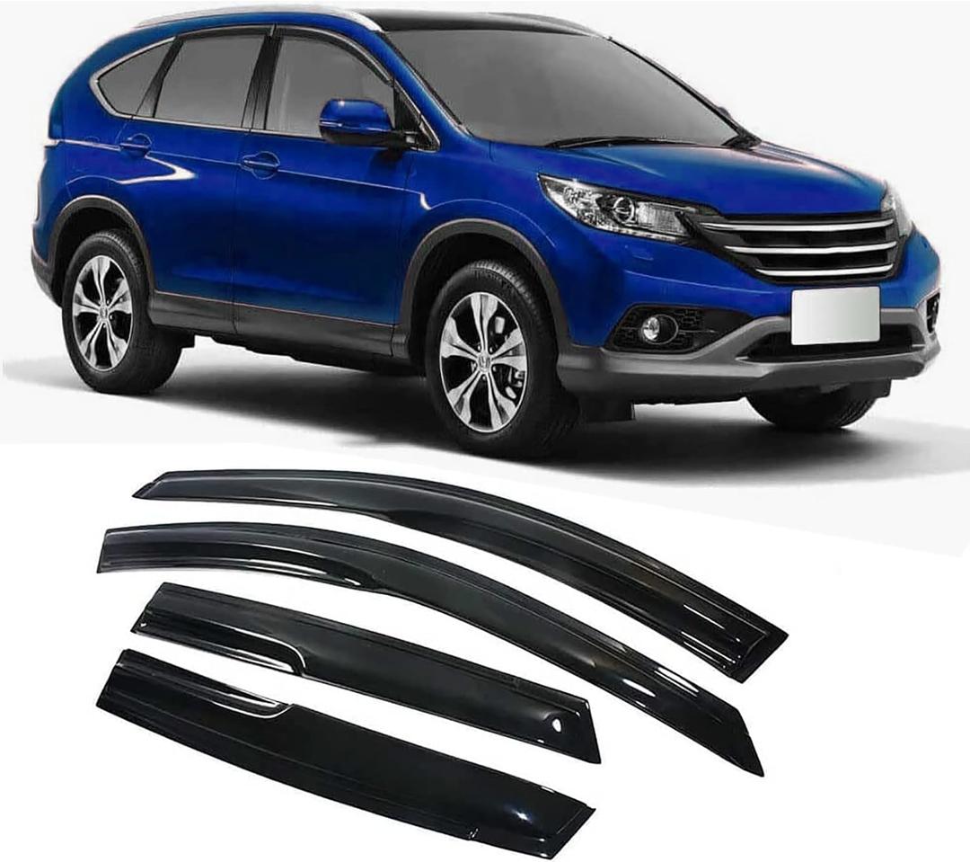 Tape-On Rain Guard 4-Piece for 2012-2016 Honda CR-V Windows Visor Shield Shade Smoke 1216CR