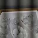 TOCHIC Modern Boho Dining Room Chandelier,Coastal Bedroom Chandeliers with Wood Coconut Shell,Natural White Round Chandelier for Living Room,Entryway,Closet,Beach Kitchen Island Lighting Fixtures,27"W