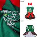 CuteBone Christmas Tree Dog Dress Velvet for Small Dogs Girl Puppy Dresses Green Plaid Dog Clothes CVA05M-D (Medium, C02-Christmas Tree)