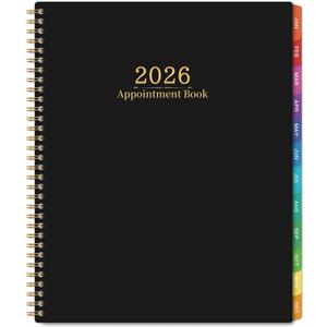 2026 Appointment Book - Daily Planner 2026 from Jan. 202 - Dec. 2026, 30-Minute Interval, Weekly Appointment Planners with Colorful Tabs, 8.5" x 11"