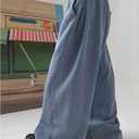 SHENHE Women's Baggy Casual Wide Leg Jeans Drawstring Elastic High Waist Trendy Jeans (S)