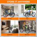 ALIXUEQIN Bike Stand Floor, Portable Bike Storage for Garage - Fit for 24"-29" Bikes, Tire Width up to 3.5", Road & Mountain Bicycle Stand, Front and Rear Wheel Parking Rack - Red