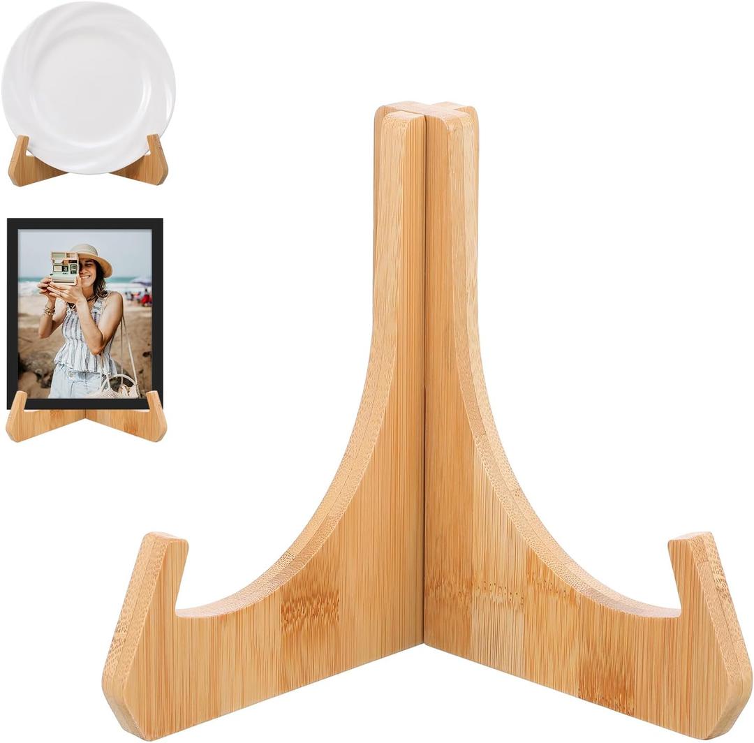 6 Inch Wooden Plate Stands for Display Easels Plate Holders for Displaying Picture Frames Photo Display Stands Decorative Desktop Ornaments and Artwork Displays Stand For Easels Dish Rack And Plaque