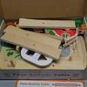 Weilim Activity Table for 1 Year Old, Baby Wooden Sensory Table with Bead Maze Shape Sorter Train Track for Toddler, Farm Montessori Toy Activity Center Educational Learning Toys for Kids 12+ Months