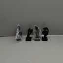 4 PCS Black Thinker Statue Set  Abstract Sculptures Home Decor for Bookshelf, Office, TV Stand Knick Knacks  See No Evil, Hear No Evil, Speak No Evil Figurines, Unique Gift for Women