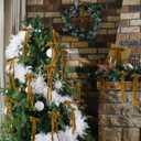 20 Pcs Bronze Large Velvet Christmas Bows 4.7" x 11" Big Pre Tied Handmade Fringe Velvet Ribbon Bows 1" Wide Rustic Crafts Gift-Bows with Twist Tie for Gift Wrapping Christmas Decor