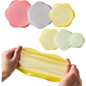 Reusable Silicone Stretchable Lids 6Piece Multicolor Food Covers for Bowls, Cups & Containers Airtight, LeakProof, BPAFree, Microwave/Dishwasher/Freezer Safe Green Hearth