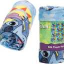 Northwest Disney Lilo & Stitch Silk Throw Blanket 40""X50"", Single, Blue, 91897