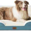 Bedsure L Plus Orthopedic Dog Bed for Large Dogs - Washable Dog Cat Bed Waterproof, L Plus Big Comfort Dogs Couch Sofa with Washable Removable Cover, Pet Bed with Nonskid Bottom, Dune Haze Blue, 38"