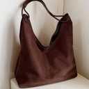 Women's Suede Tote Hobo Bag - Magnetic Closure Slouchy Shoulder Bag - Lightweight Everyday Handbag
