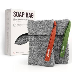 ZOMCHI 2 Pieces Exfoliating Soap Bags, Soap Savers for Bar Soap, Soap Bar Pouch for Deep Exfoliation, Foaming Soap Sock for Shower