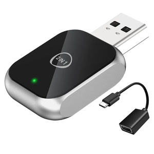 Android Auto Wireless Adapter Carplay - 2 in 1 Wireless Android Auto Car Adapter & Car Play, Stable Control No Delay [2026 Upgraded] Silver