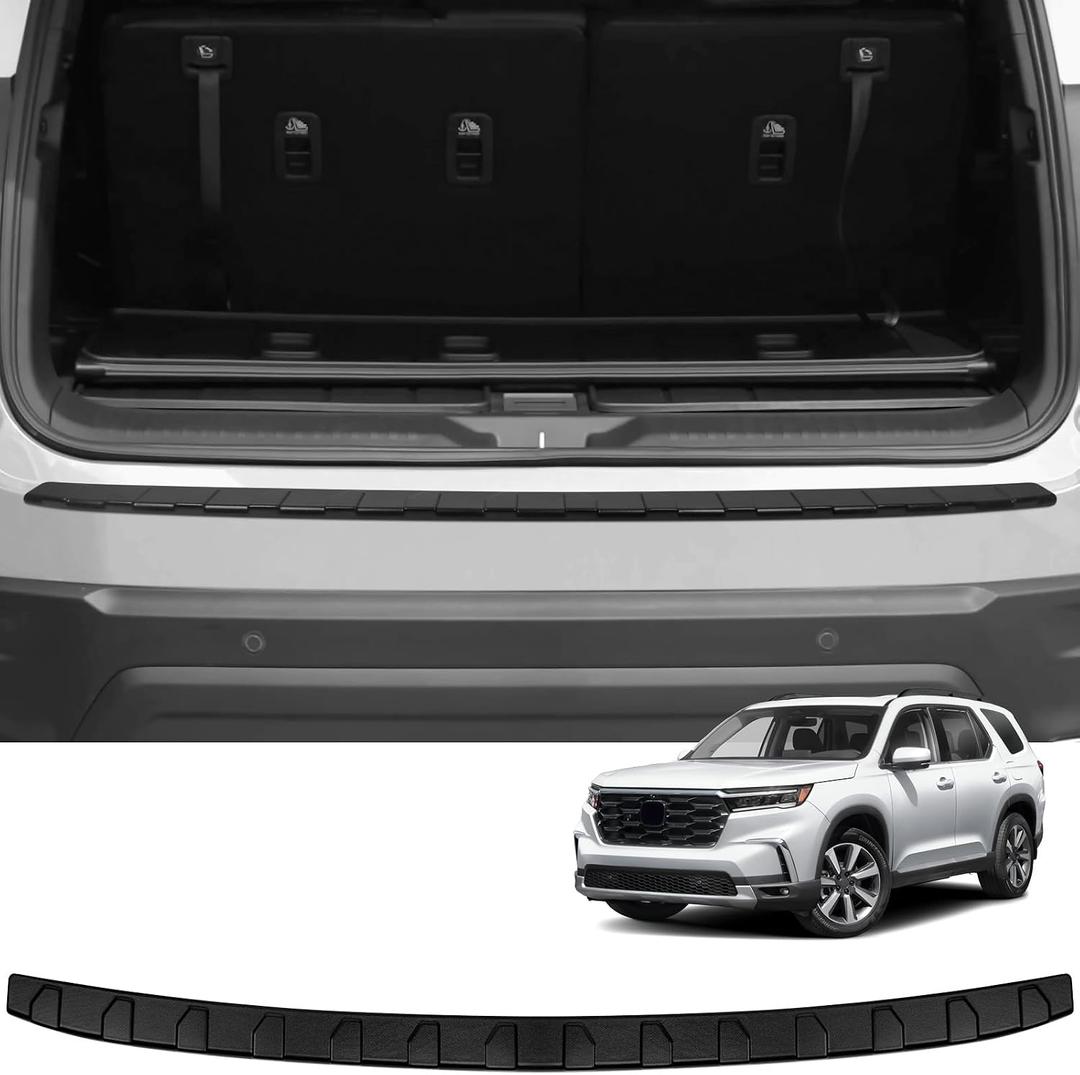 Rear Bumper Protector Compatible with Honda Pilot 2023 2024 2025 2026 Accessories Matte Black ABS Material Rear Bumper Guard Trunk Sill Protector